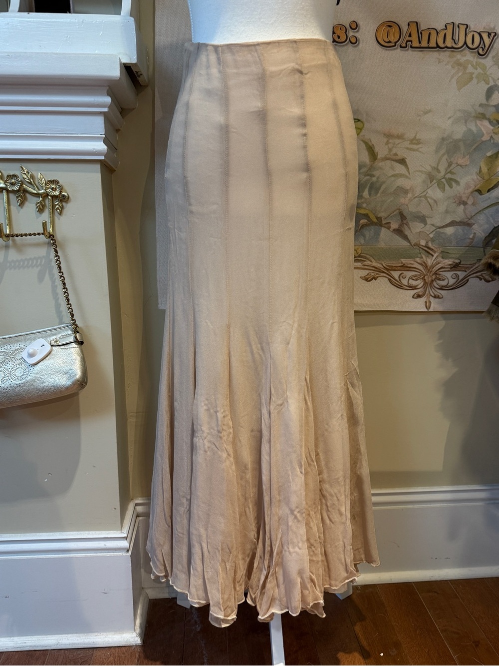 Elegant Beige Maxi Skirt - Flowing Women's Skirt